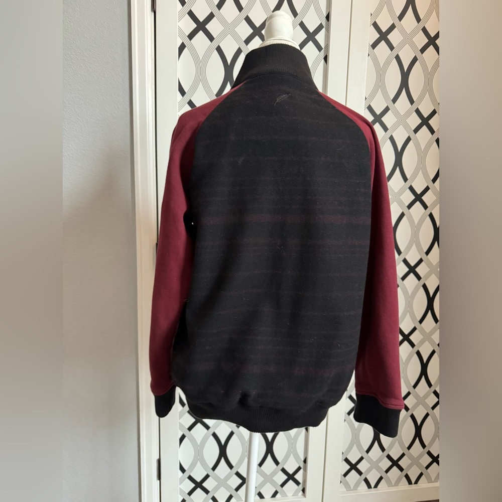 Publish burgundy and black varsity jacket large